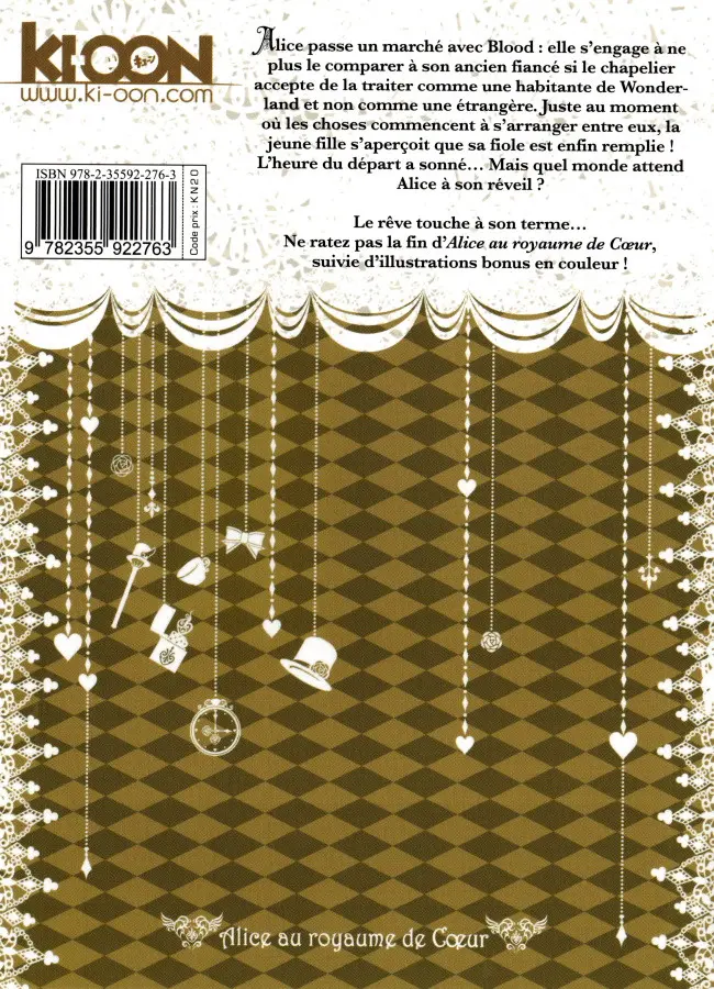 Verso de l'album Alice au royaume de Cœur 6