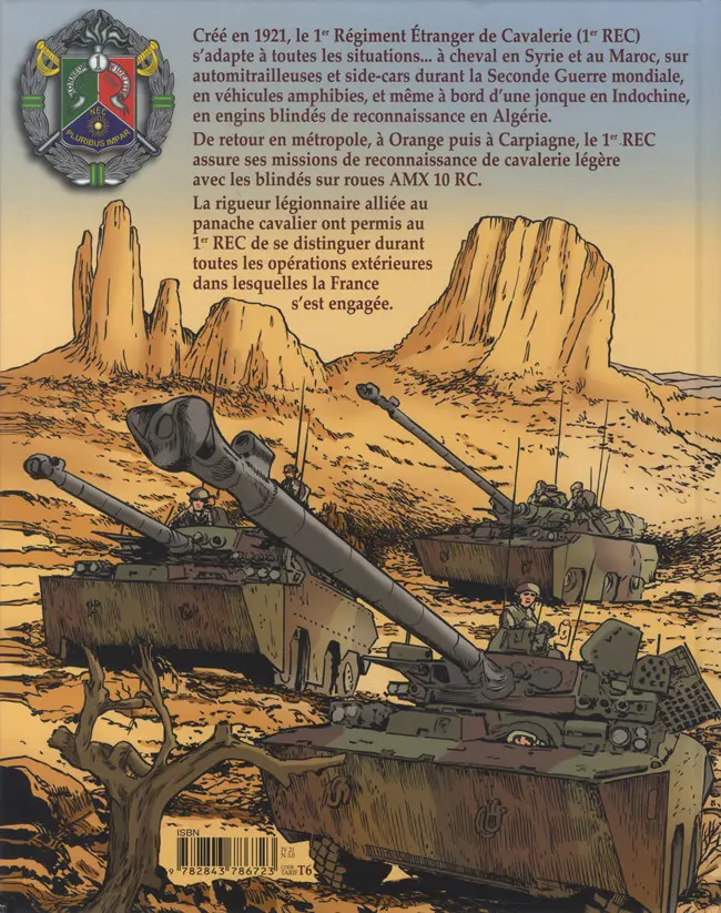 Verso de l'album Le royal Etranger 1er Régiment Etranger de Cavalerie