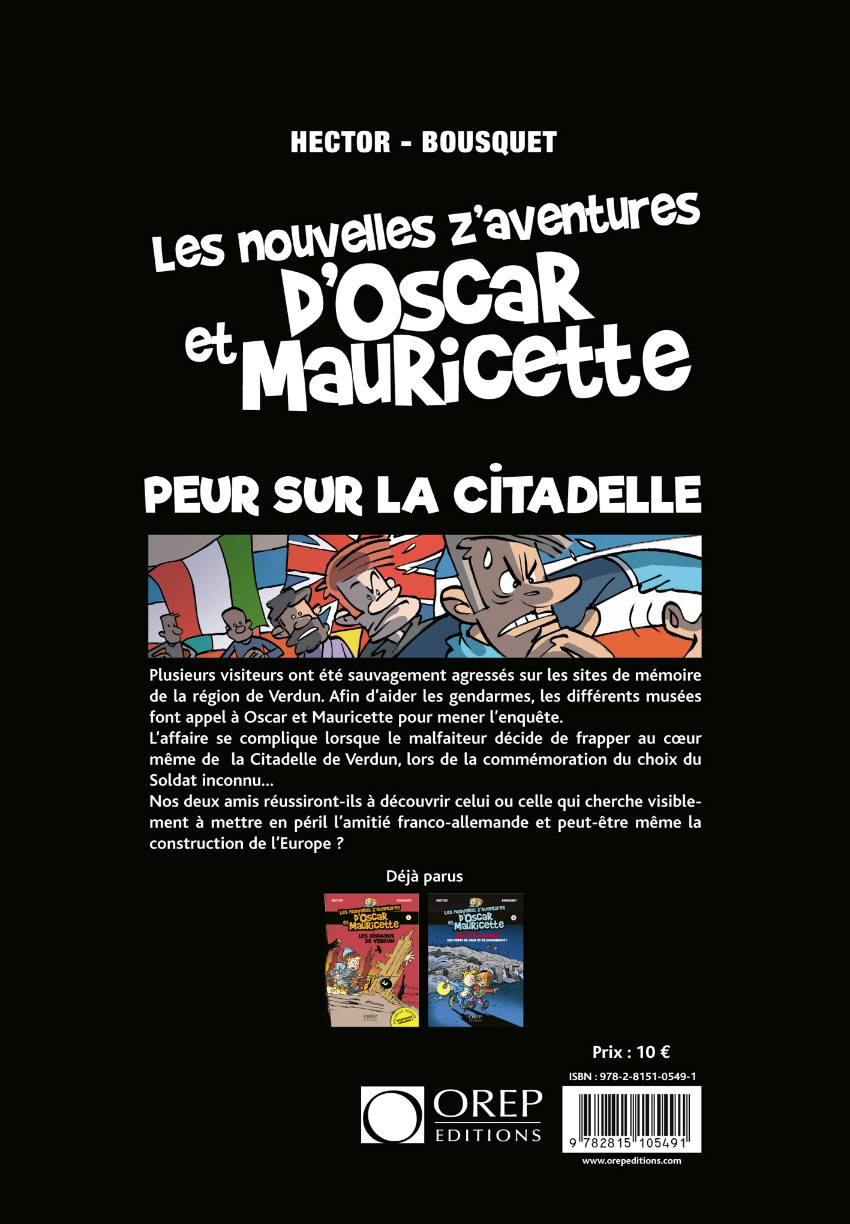 Verso de l'album Les Nouvelles z'aventures d'Oscar et Mauricette Tome 3 Peur sur la citadelle