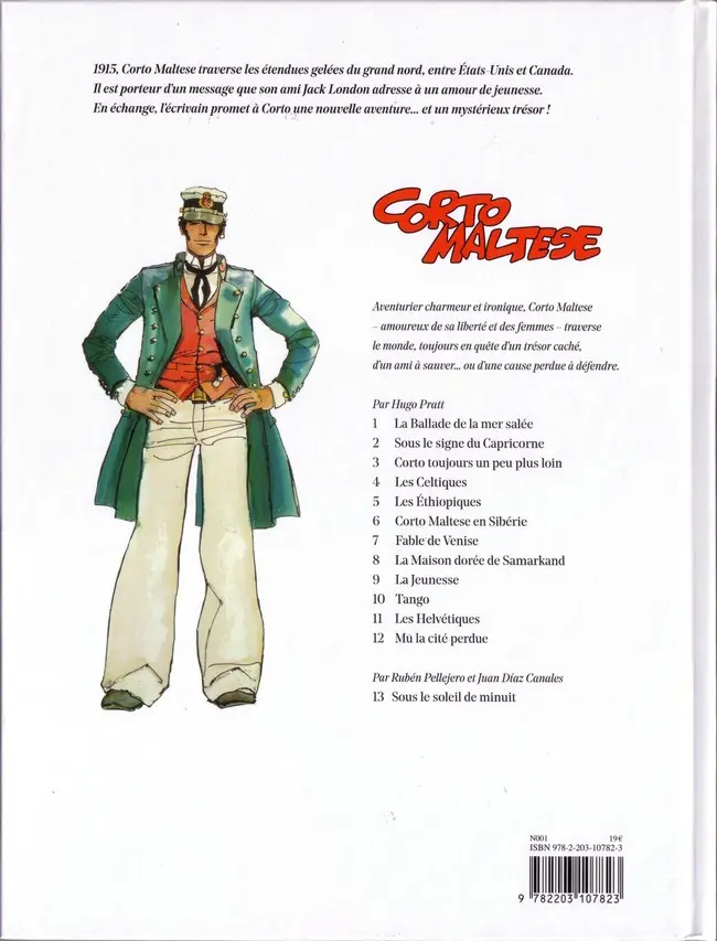 Verso de l'album Corto Maltese Tome 13 Sous le soleil de minuit