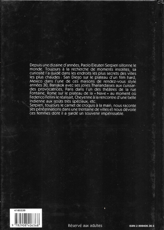 Verso de l'album Serpieri - Croquis