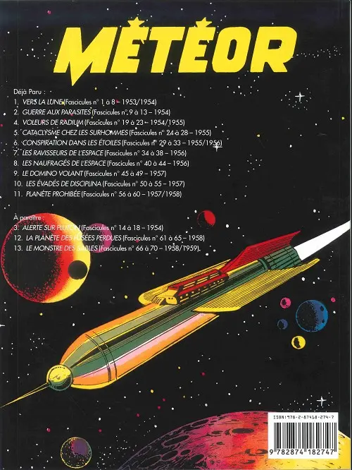 Verso de l'album Météor 2