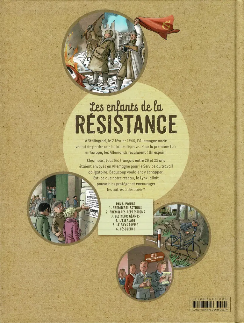 Verso de l'album Les Enfants de la Résistance Tome 6 Désobéir !