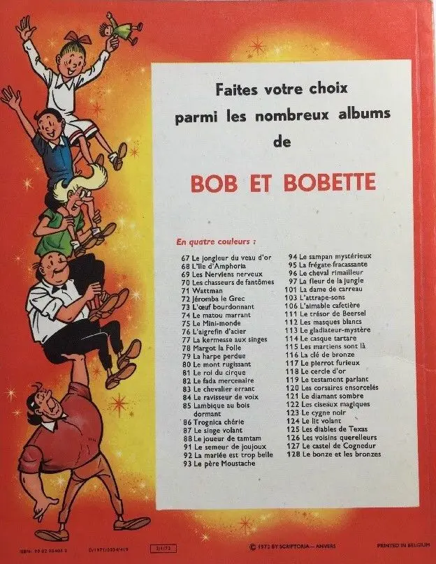 Verso de l'album Bob et Bobette Tome 93 Le Père Moustache
