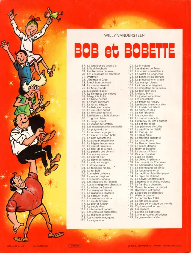 Verso de l'album Bob et Bobette Tome 110 Les champignons chanteurs