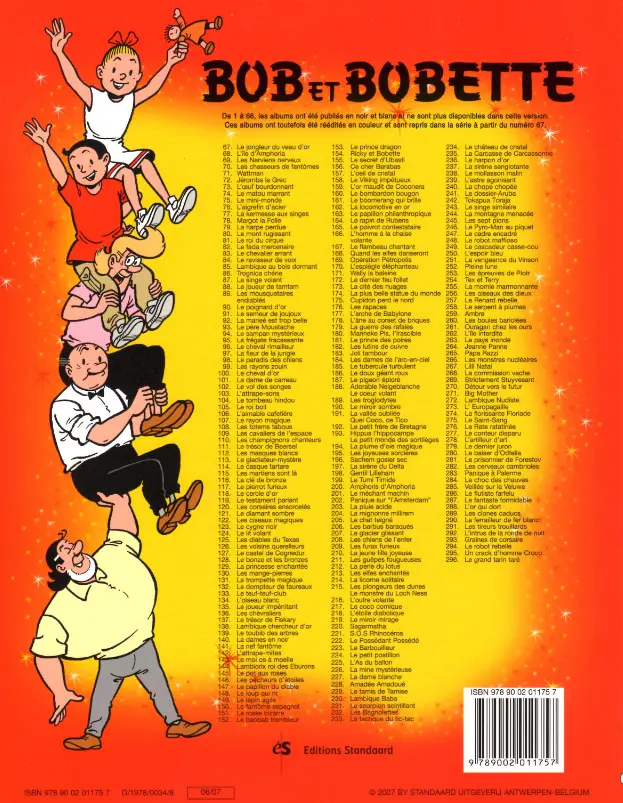 Verso de l'album Bob et Bobette Tome 167 Le flambeau chantant
