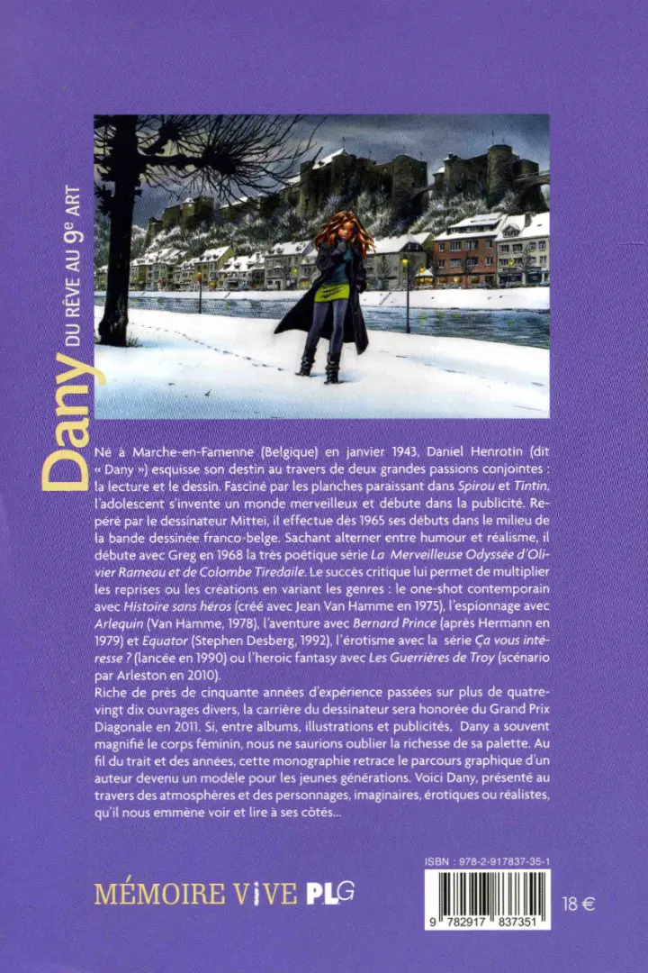 Verso de l'album Dany - Du rêve au 9e art