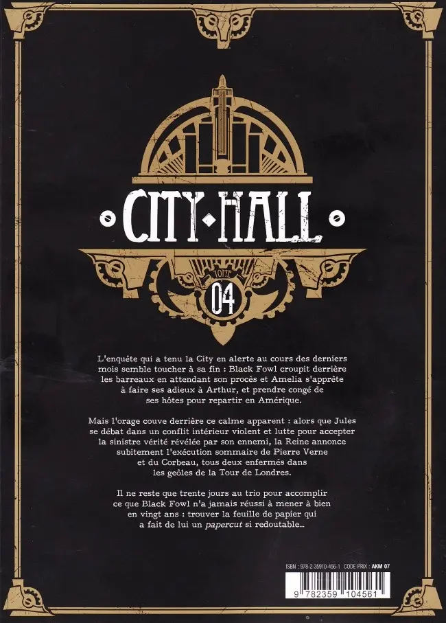 Verso de l'album City Hall Tome 04