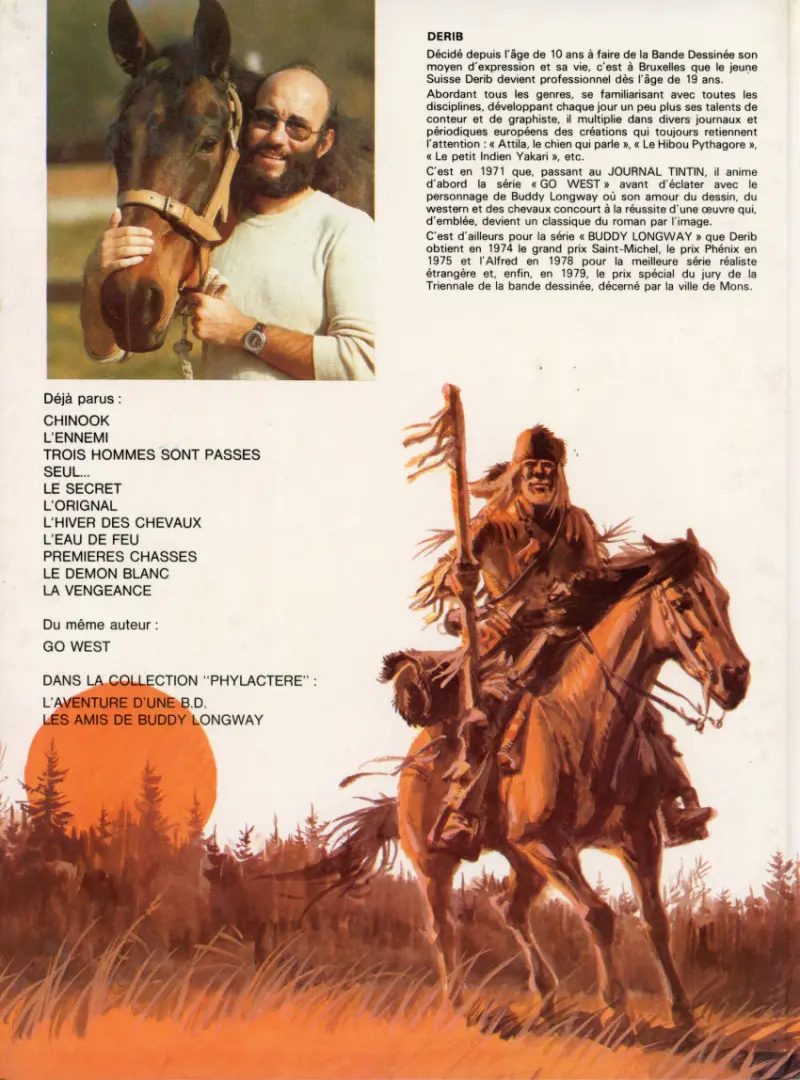 Verso de l'album Buddy Longway Tome 3 Trois hommes sont passés