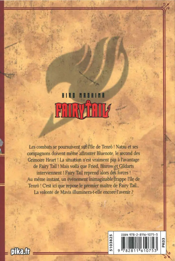 Verso de l'album Fairy Tail 28