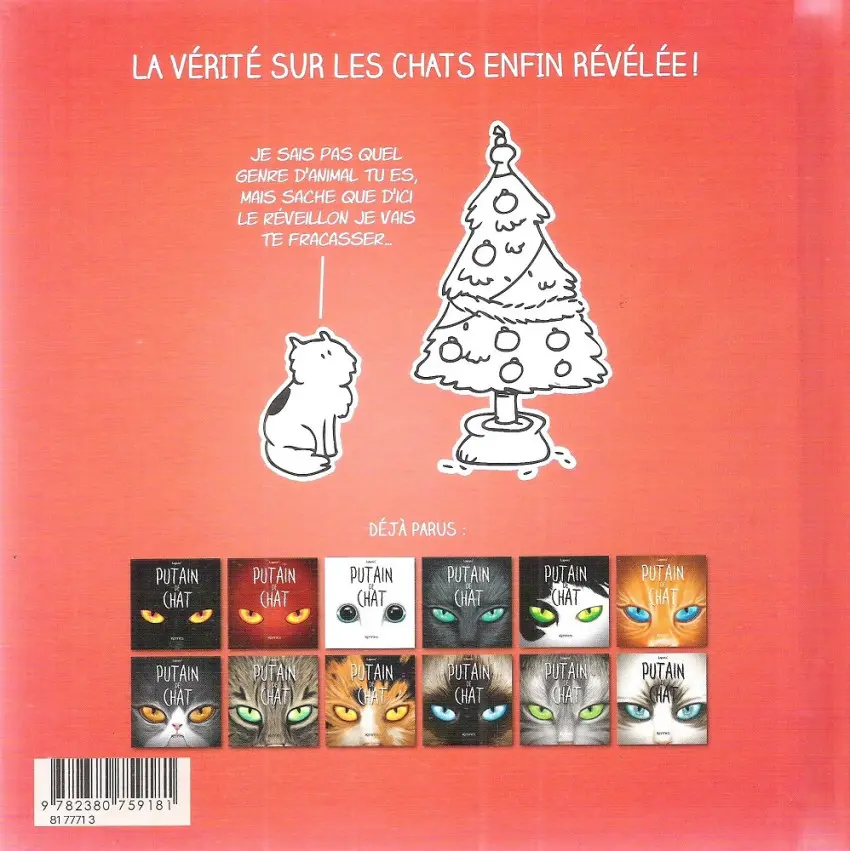Verso de l'album Putain de chat 12