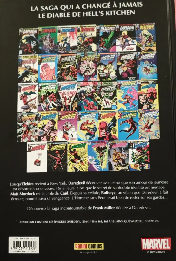 Verso de l'album Daredevil par Frank Miller Tome 2