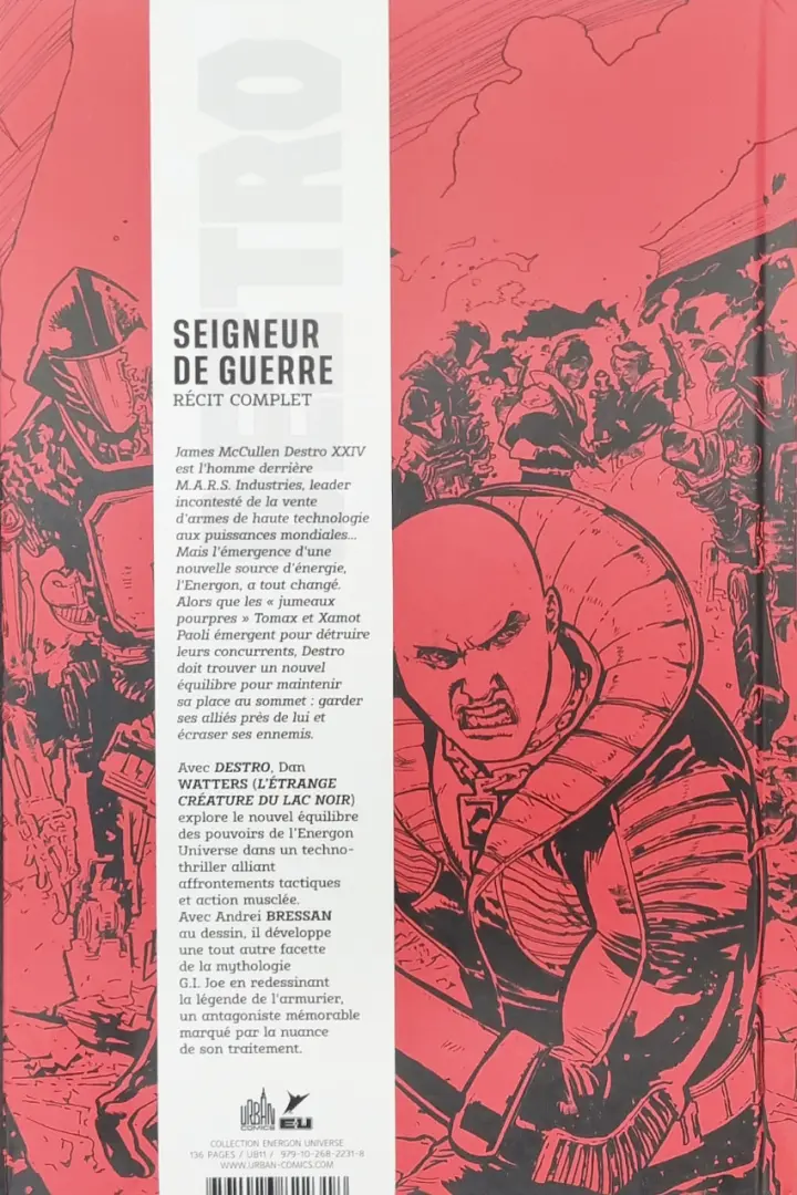 Verso de l'album Destro Seigneur de Guerre