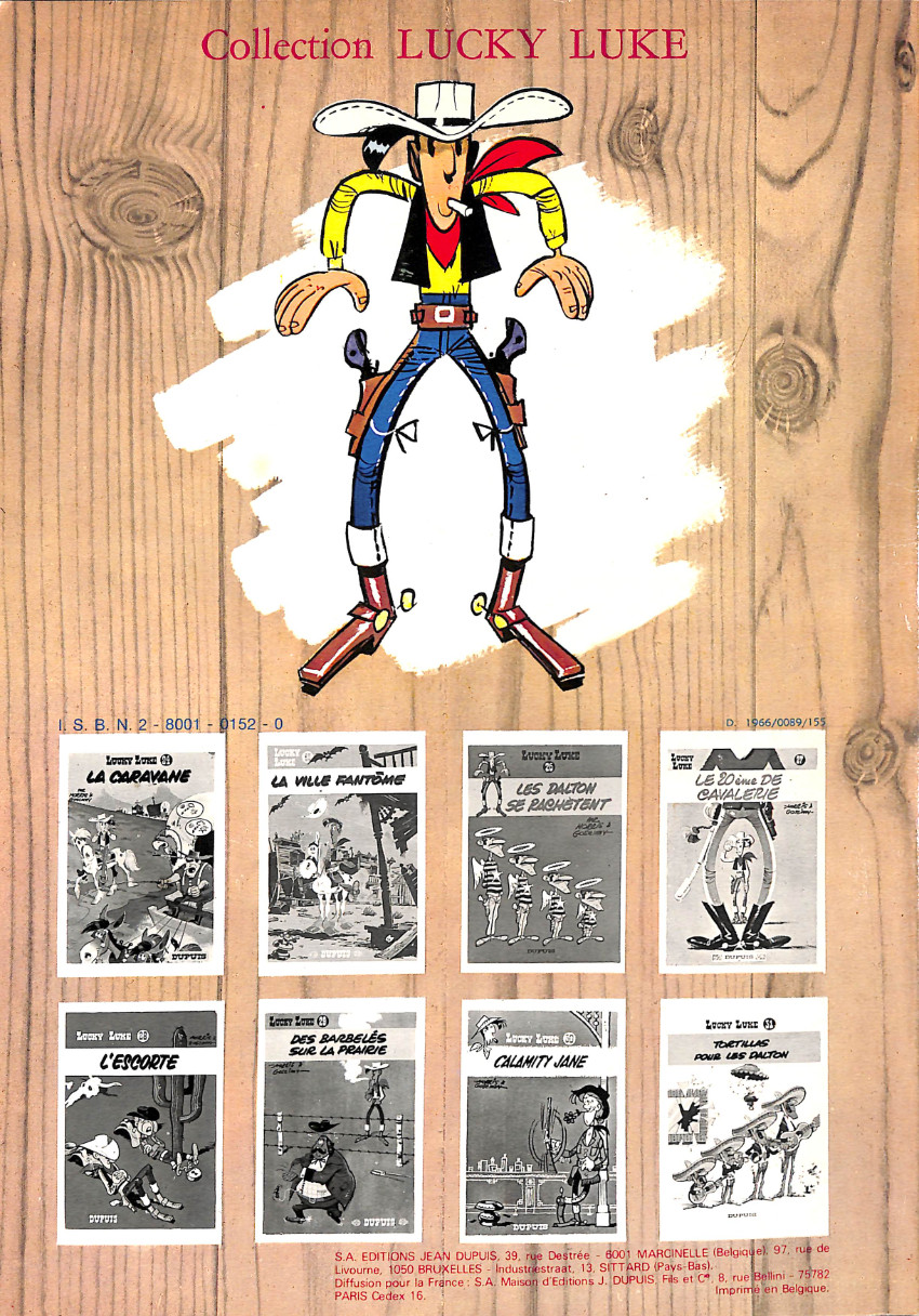 Verso de l'album Lucky Luke Tome 13 Le juge