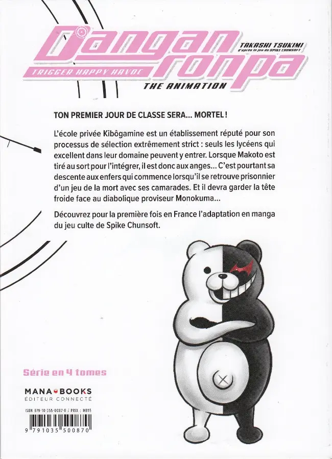 Verso de l'album Danganronpa - Trigger Happy Havoc 1