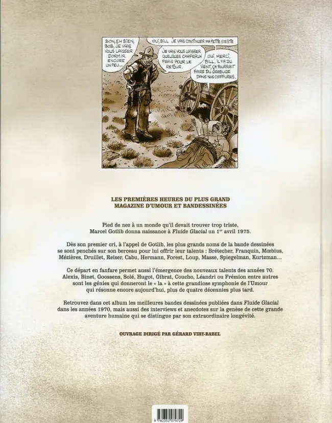 Verso de l'album Fluide Glacial Tome 1 Les pionniers - Les années 70 de Fluide Glacial