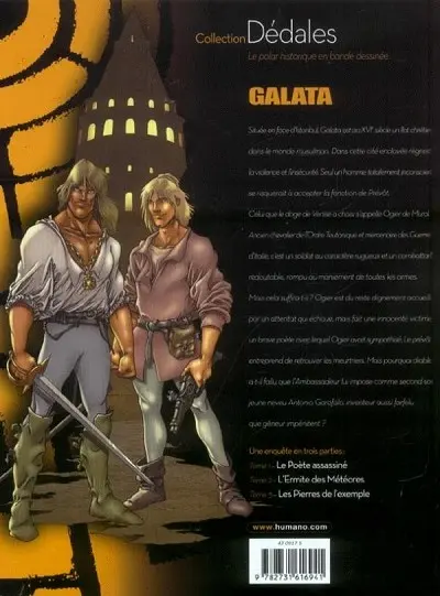 Verso de l'album Galata Tome 1 Le poète assassiné