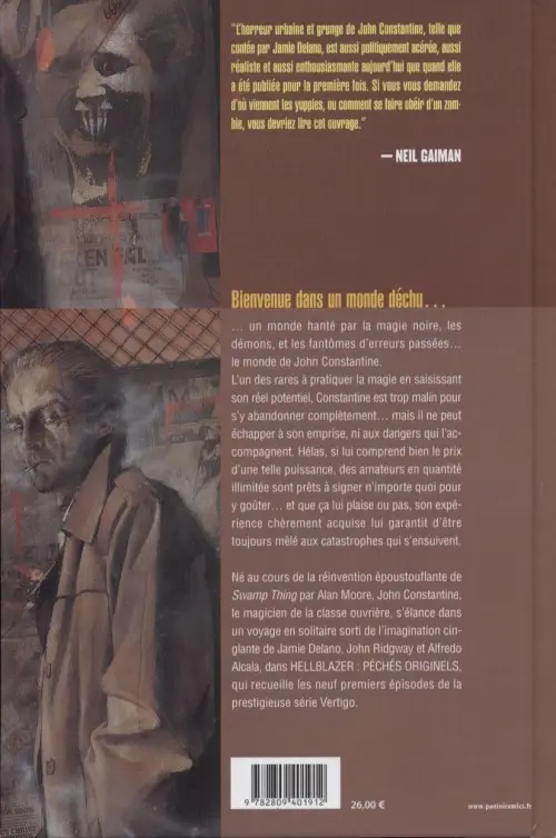 Verso de l'album Hellblazer Tome 1 Péchés originels