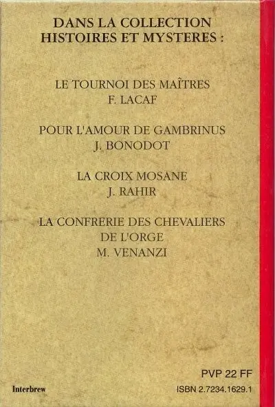 Verso de l'album Histoires et mystères Tome 1 Les sept parchemins