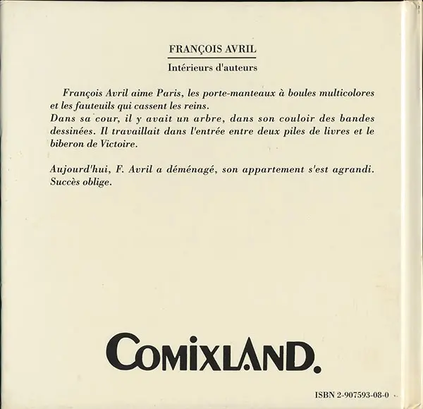 Verso de l'album Intérieurs d'auteurs