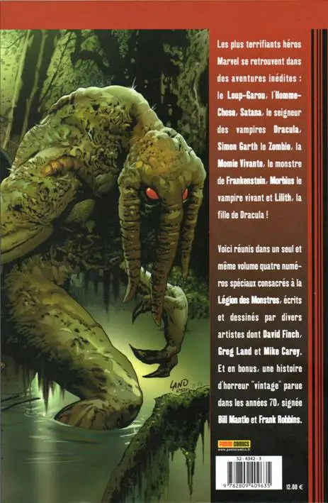 Verso de l'album La Légion des monstres