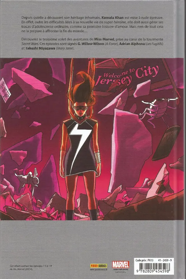 Verso de l'album Ms. Marvel Tome 3 Coup de foudre