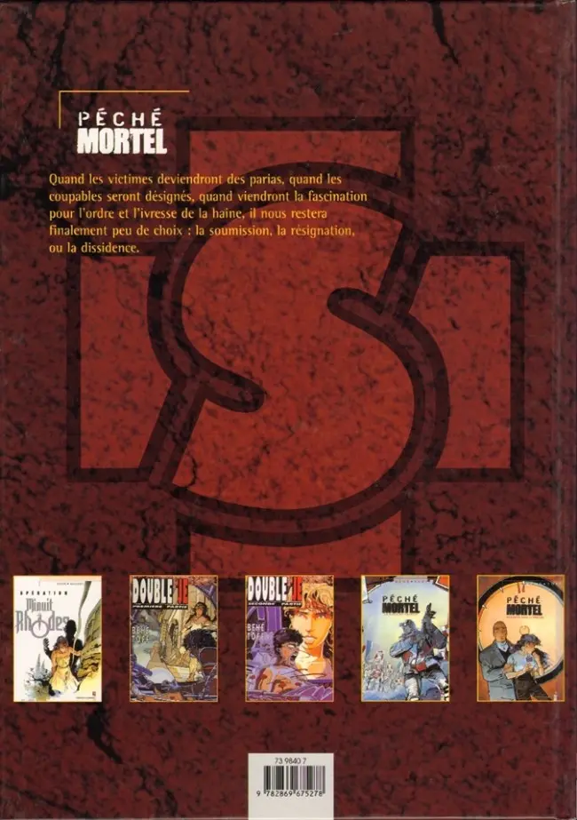 Verso de l'album Péché Mortel Tome 2 Un scalpel dans la mémoire