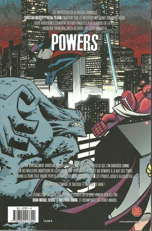 Verso de l'album Powers Tome 7 Eternels