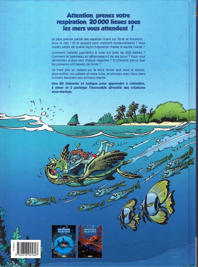 Verso de l'album Les Animaux marins en bande dessinée Tome 2