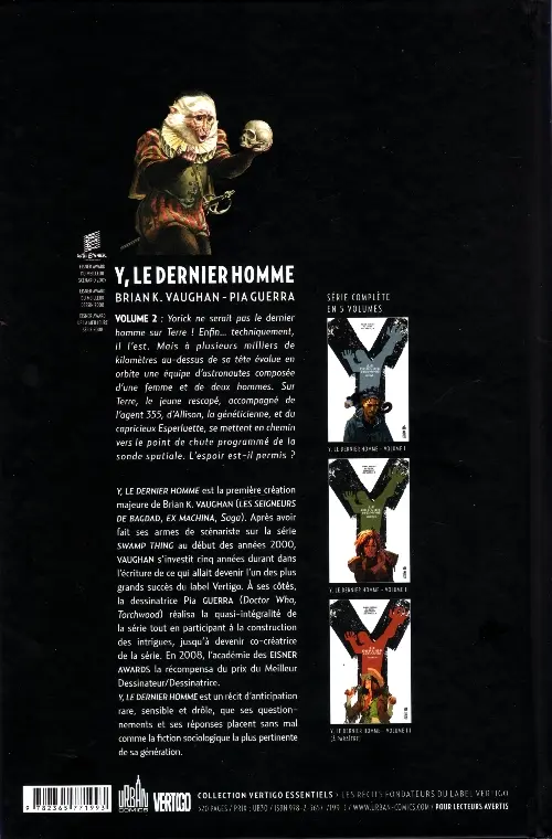 Verso de l'album Y le dernier homme Volume II