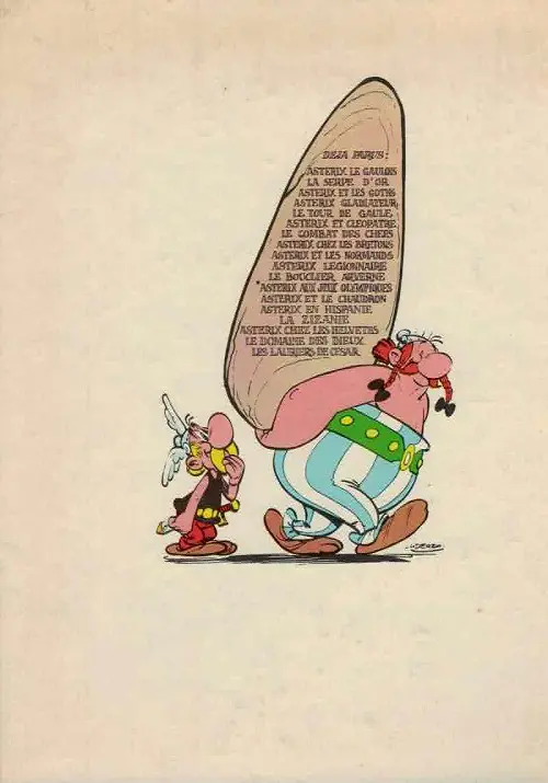 Verso de l'album Astérix Tome 6 Astérix et Cléopâtre