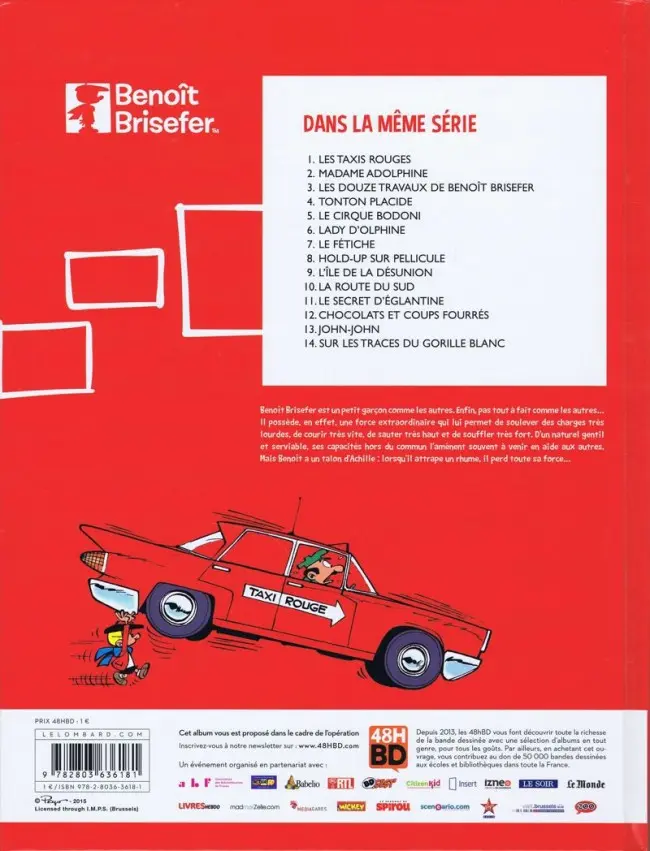 Verso de l'album Benoît Brisefer Tome 8 Hold-up sur pellicule