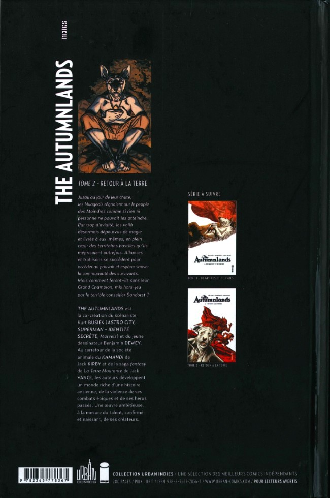 Verso de l'album The Autumnlands Tome 2 Retour à la terre