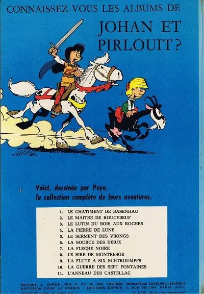 Verso de l'album Johan et Pirlouit Tome 8 Le sire de Montrésor