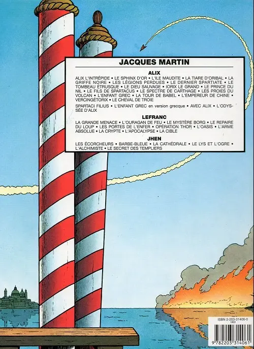 Verso de l'album Lefranc Tome 6 Opération Thor