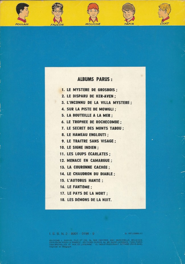 Verso de l'album La Patrouille des Castors Tome 8 Le hameau englouti