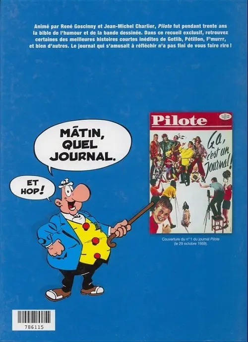 Verso de l'album Le livre d'or du journal Pilote Tome 1 Les meilleures histoires de Pilote