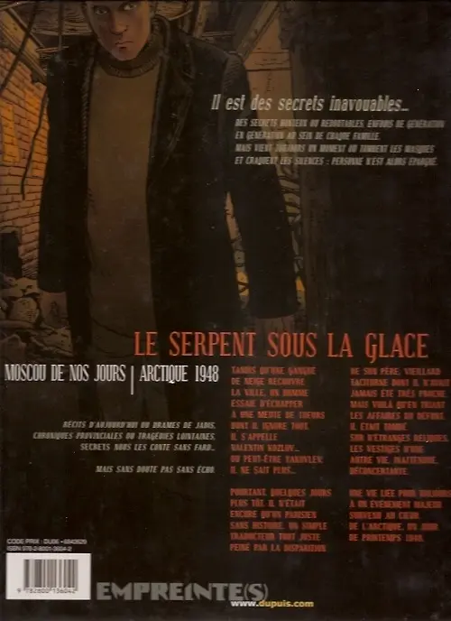 Verso de l'album Secrets - Le serpent sous la glace Tome 1