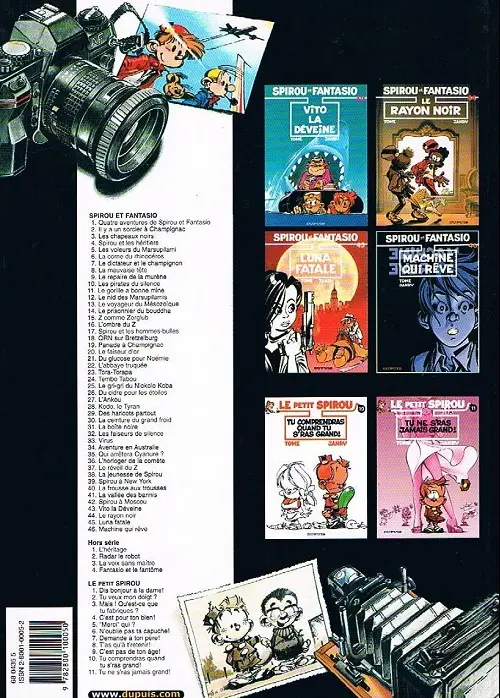 Verso de l'album Spirou et Fantasio Tome 3 Les chapeaux noirs