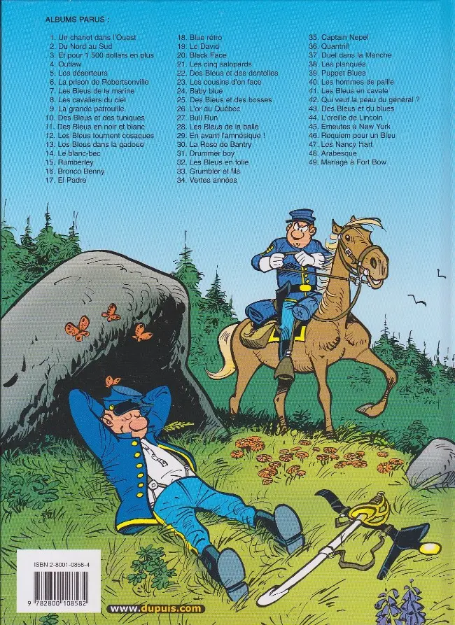 Verso de l'album Les Tuniques Bleues Tome 1 Un chariot dans l'Ouest