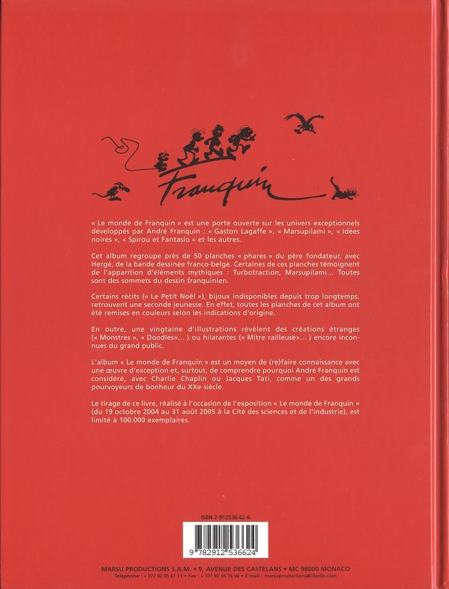 Verso de l'album Le monde de Franquin