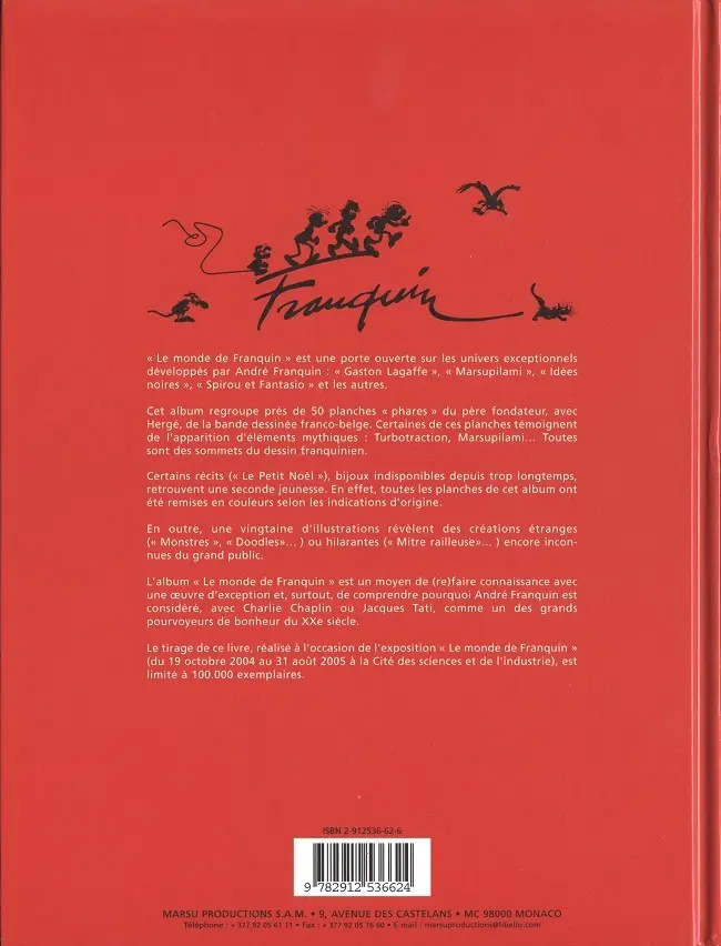 Verso de l'album Le monde de Franquin