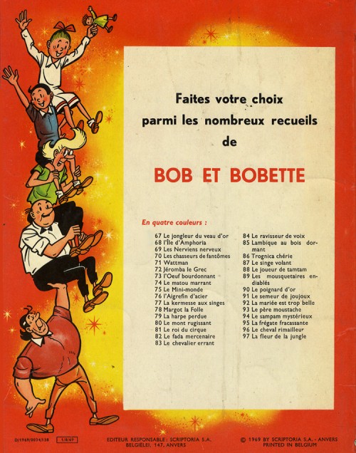 Verso de l'album Bob et Bobette Tome 97 La fleur de la jungle