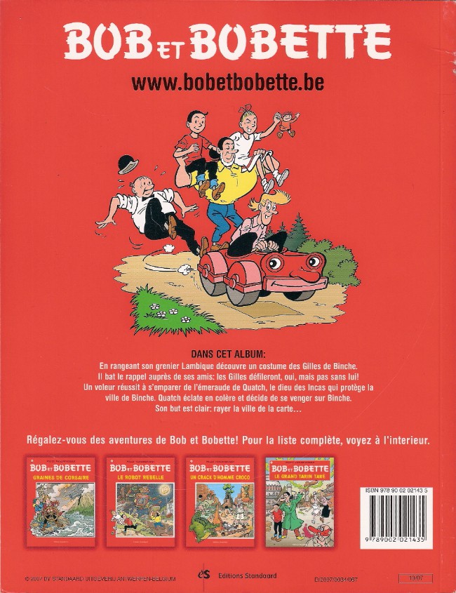 Verso de l'album Bob et Bobette Tome 297 Le Gille généreux