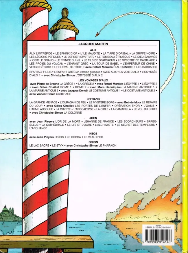Verso de l'album Lefranc Tome 14 La colonne