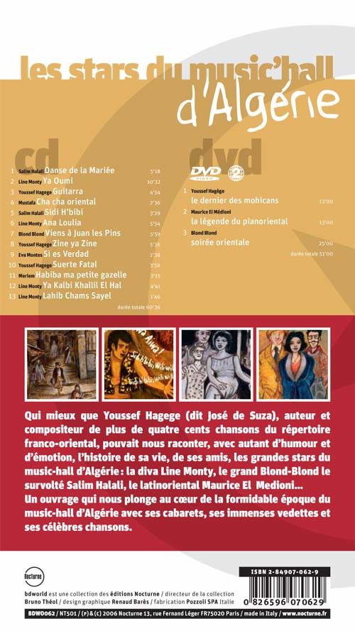 Verso de l'album BD World Tome 1 Les stars du music'hall d'Algérie