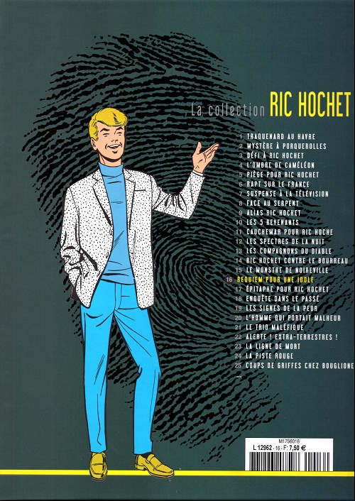 Verso de l'album Ric Hochet La collection Tome 16 Requiem pour une idole
