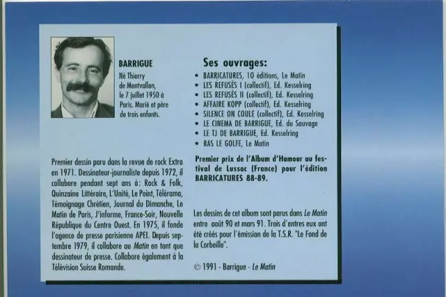Verso de l'album Ras le Golfe Spécial - Août 90 - Mars 91