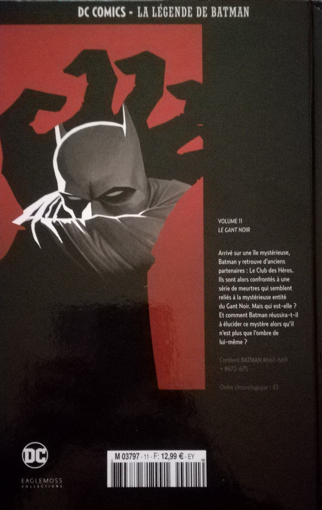 Verso de l'album DC Comics - La Légende de Batman Volume 11 Le Gant Noir