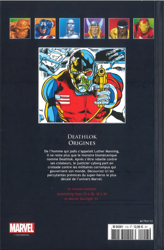 Verso de l'album Marvel Comics - La collection de référence Tome 113 Deathlok - Origines